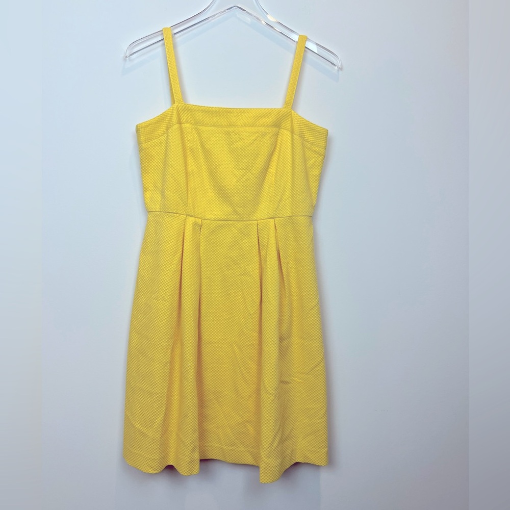 LOFT Yellow Sleeveless Fit-and-Flare Dress